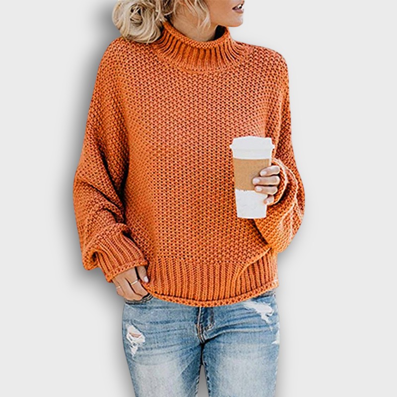 Pull en maille col montant