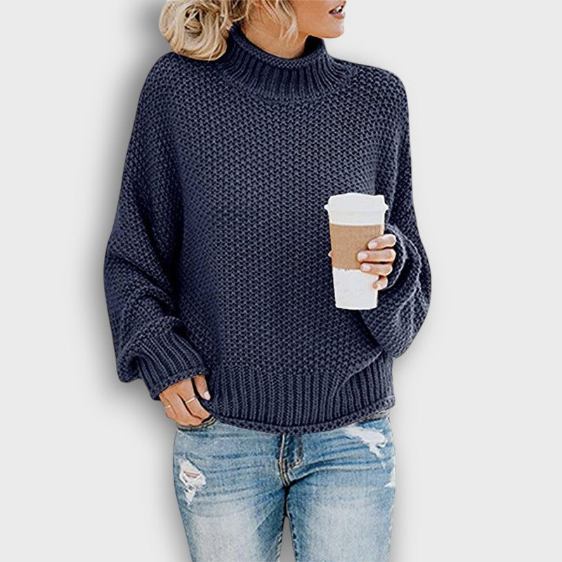 Pull en maille col montant