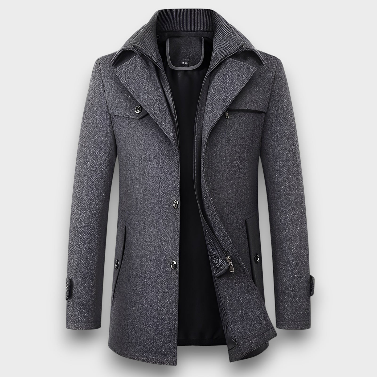 Manteau court classique à col revers (homme)