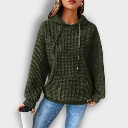 Hoodie texture gaufrée manches longues (femme)