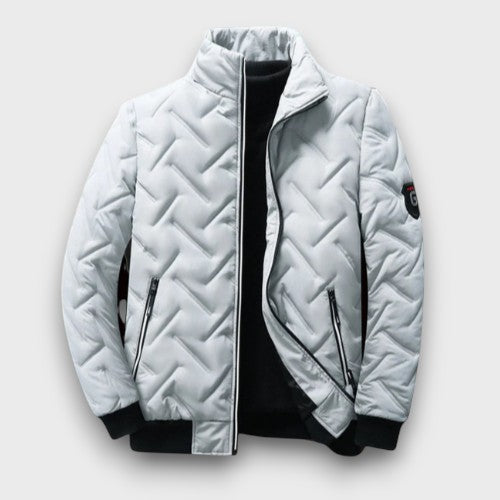 Veste matelassée à motif moderne et col montant (homme)
