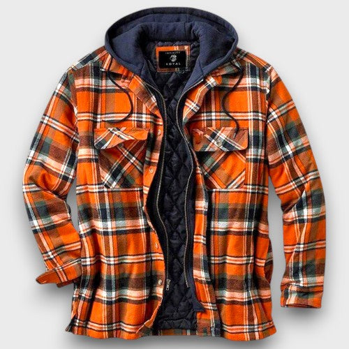 Veste à carreaux doublée avec capuche (homme)