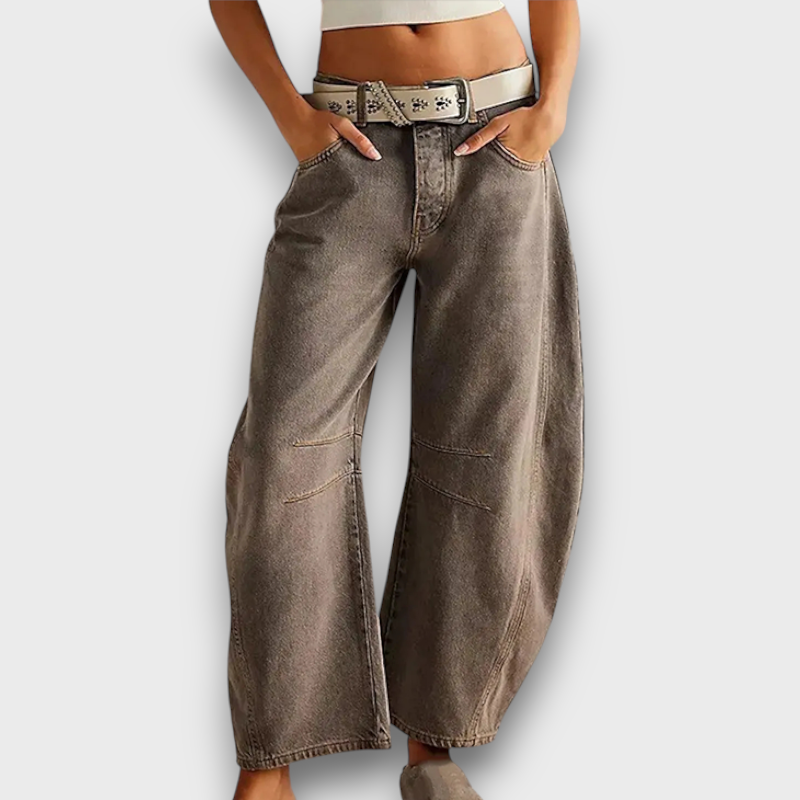 Jean large taille haute (femme)