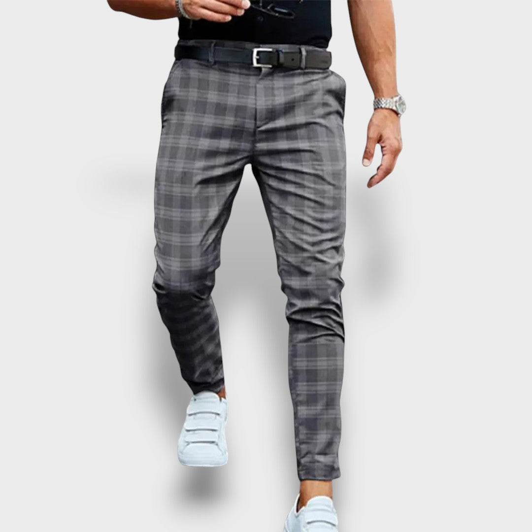 Pantalon homme à carreaux slim fit