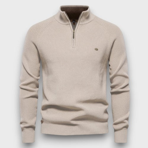 Pull en maille à demi-fermeture éclair (homme)
