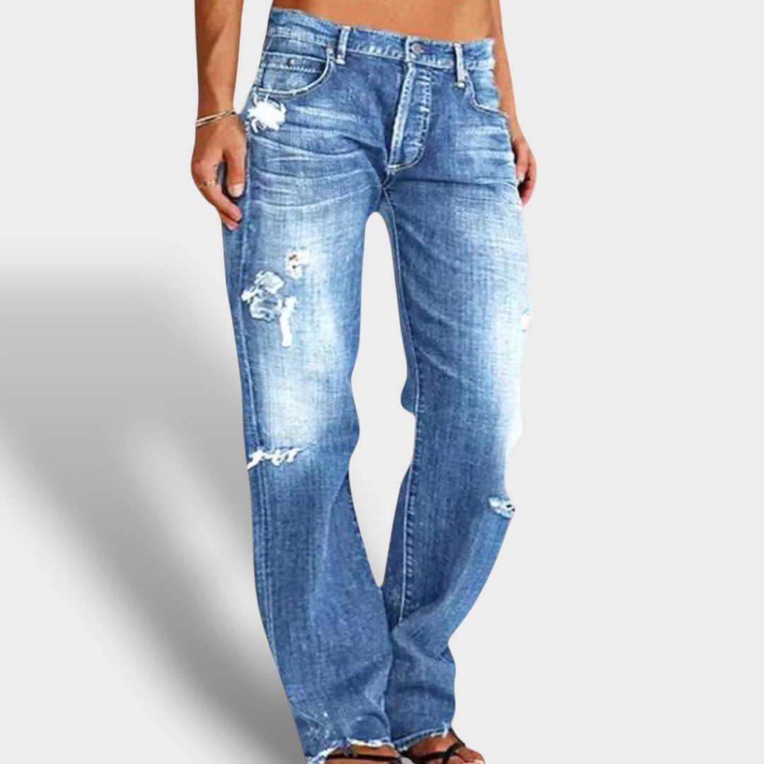 Jean destroy coupe ample (femme)