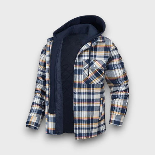 Veste chemise à carreaux doublée avec capuche (homme)