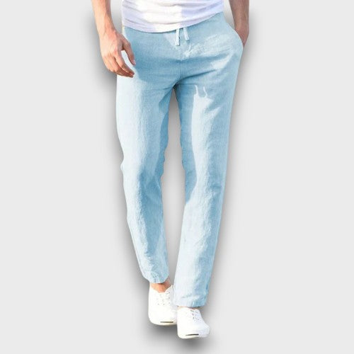 Pantalon léger en lin avec cordon de serrage (homme)
