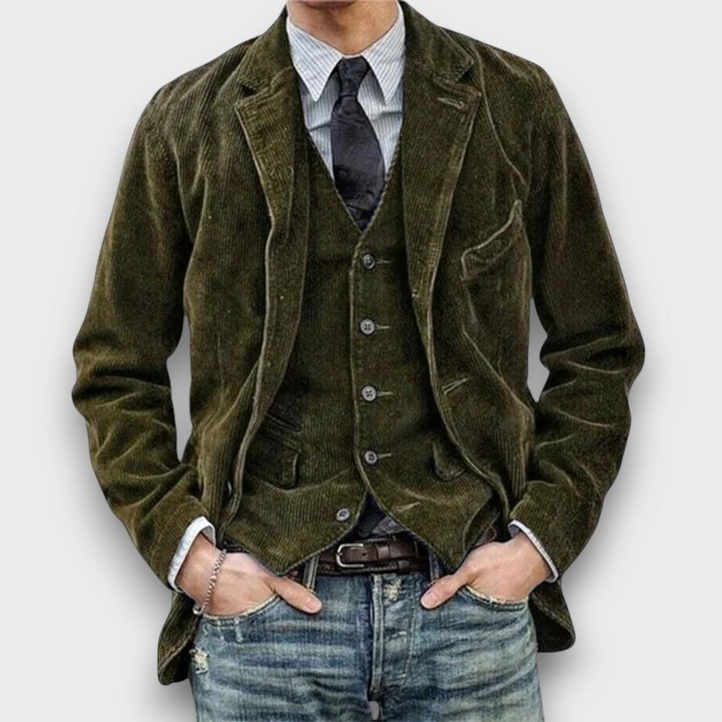 Veste en velours côtelé avec gilet (homme)