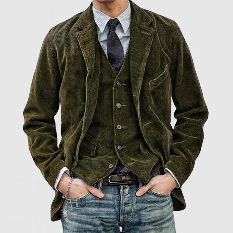 Blazer et gilet en velours côtelé