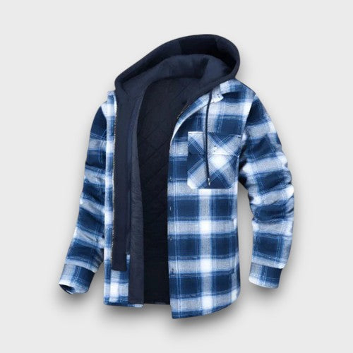 Veste chemise à carreaux doublée avec capuche (homme)