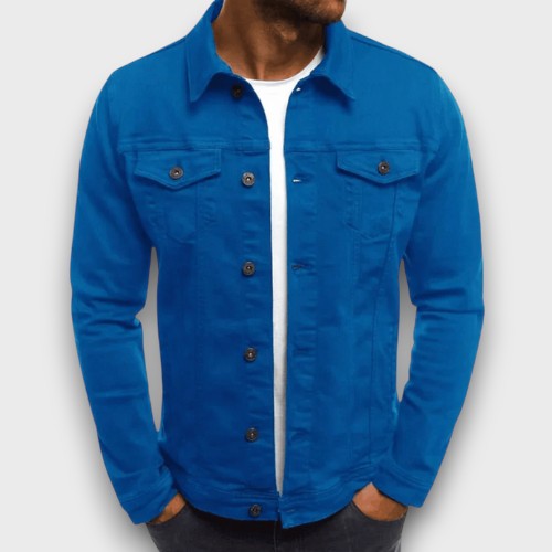Veste en jean avec poches poitrine et fermeture à boutons (homme)