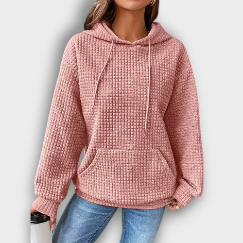 Hoodie texture gaufrée manches longues (femme)