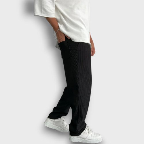 Pantalon ample à rayures en tissu (homme)