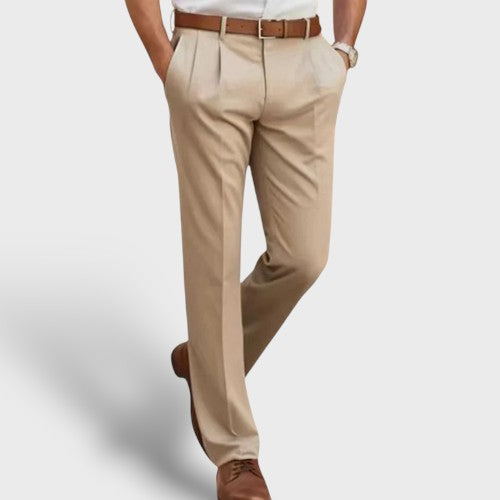 Pantalon de costume droit classique en tissu (homme)