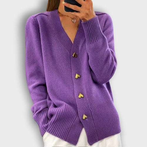 Cardigan avec boutons en forme de cœur (femme)