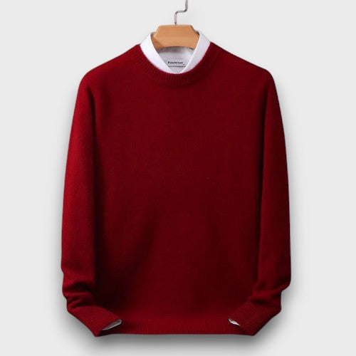 Pull classique à col rond avec effet chemise (homme)