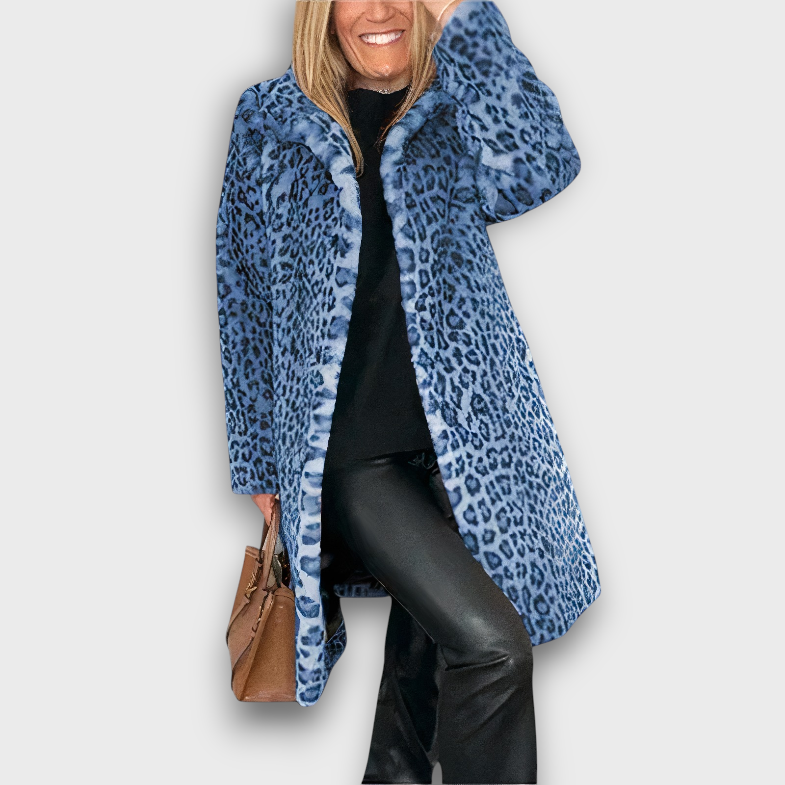 Manteau en fausse fourrure motif léopard