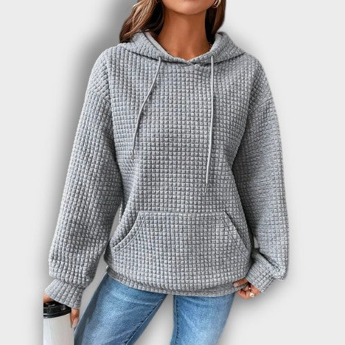 Hoodie texture gaufrée manches longues (femme)