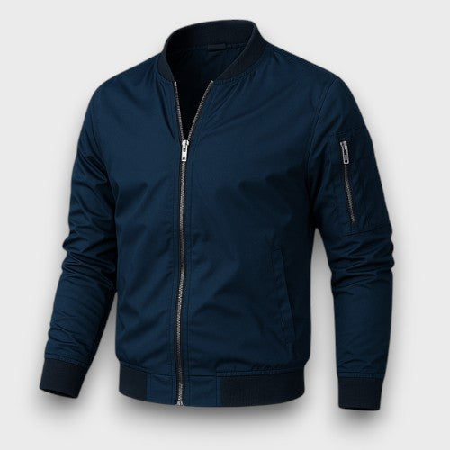 Blouson bomber classique avec fermeture éclair et bords côtelés (homme)