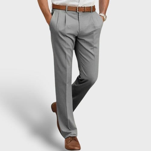 Pantalon de costume droit classique en tissu (homme)