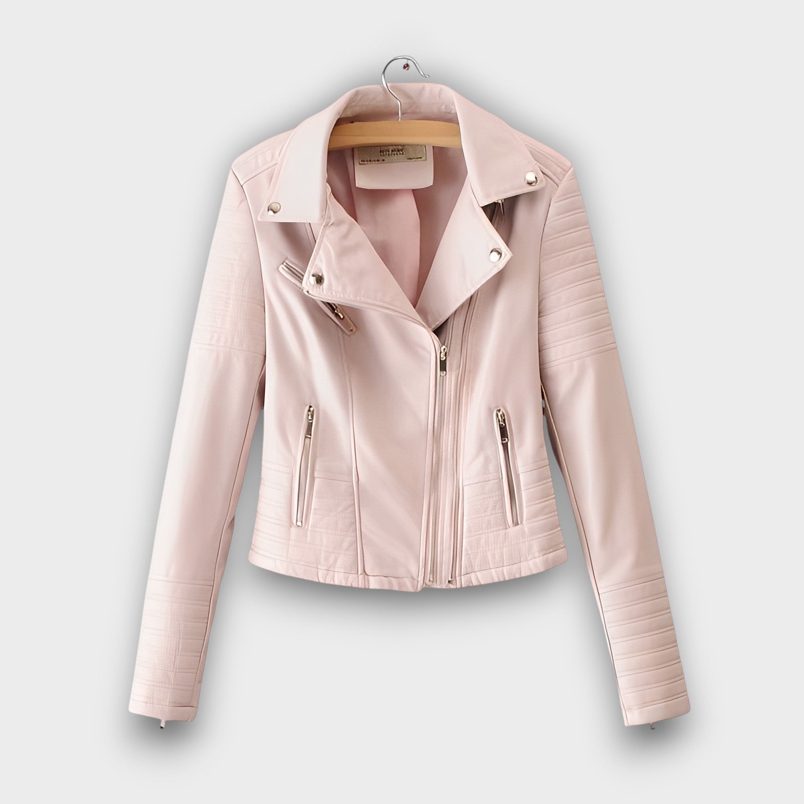 Veste biker courte en similicuir (femme)
