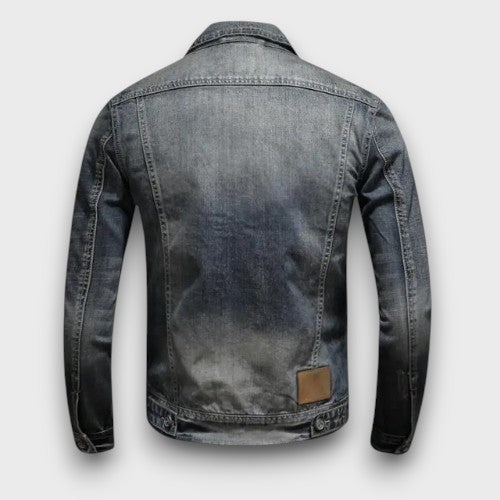 Veste en jean avec fermeture éclair et poches poitrine (homme)