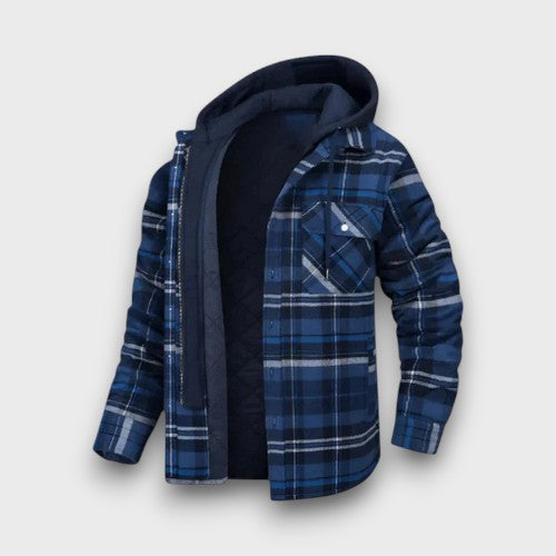 Veste chemise à carreaux doublée avec capuche (homme)