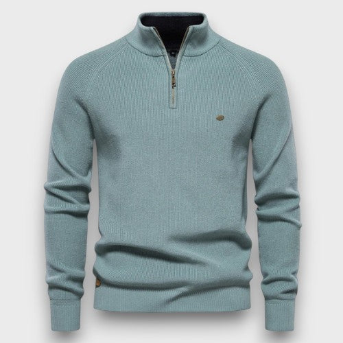 Pull en maille à demi-fermeture éclair (homme)