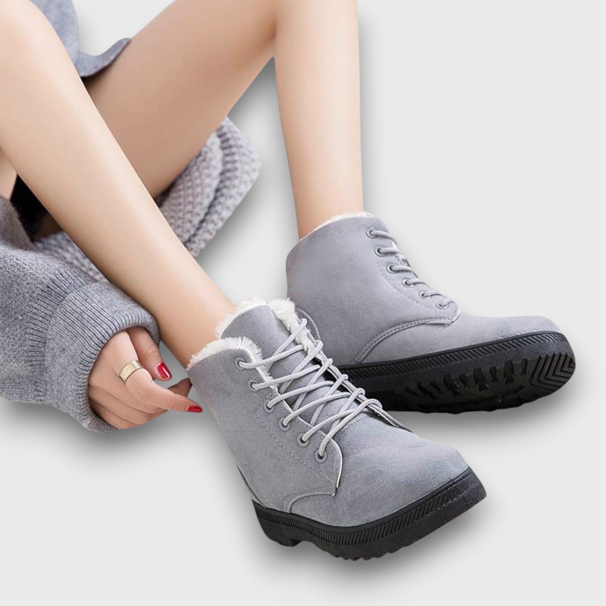 Bottes d’hiver doublées avec lacets (femme)