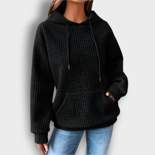 Hoodie texture gaufrée manches longues (femme)