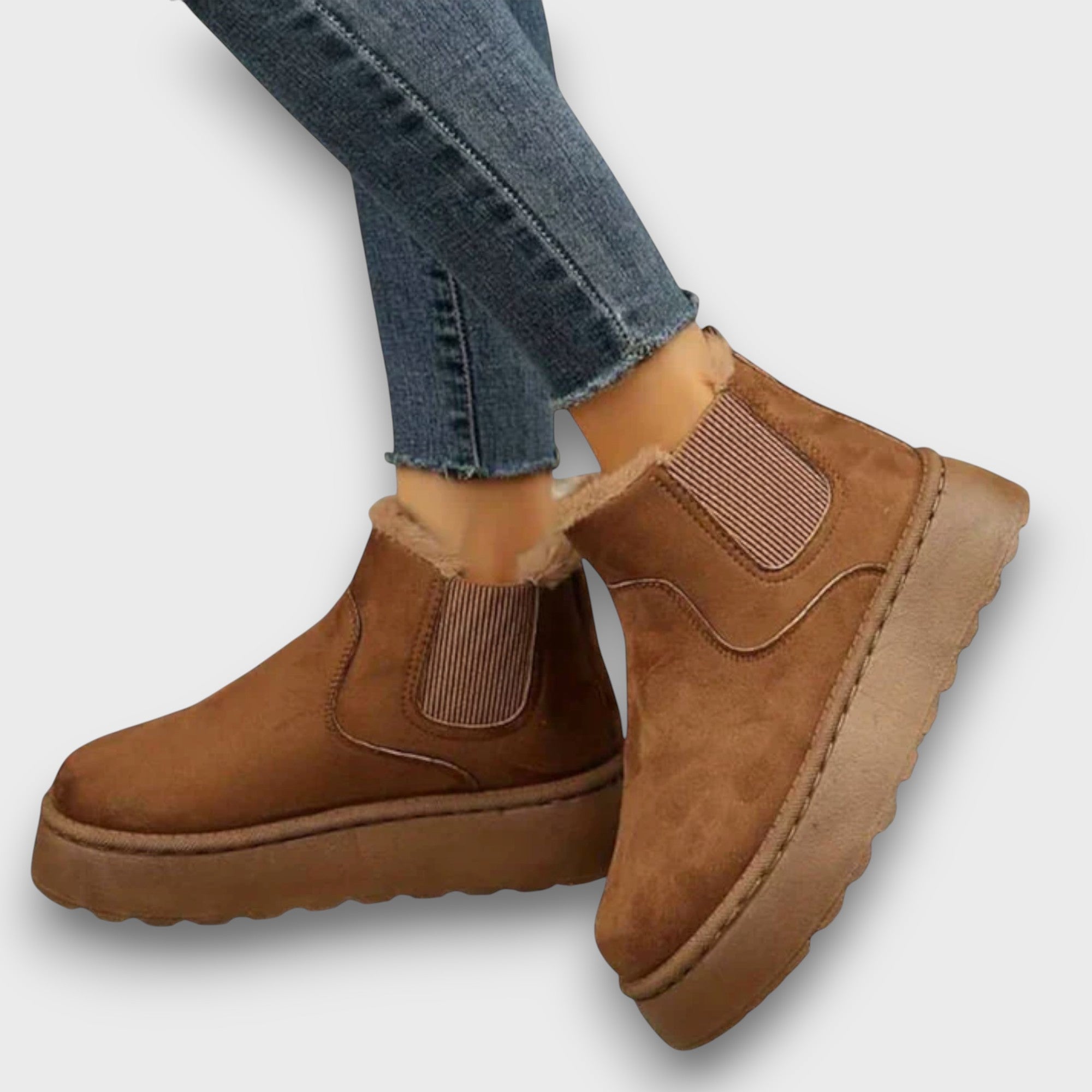 Bottines d’hiver doublées confortables à enfiler (femme)