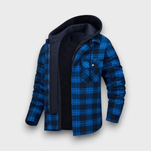 Veste chemise à carreaux doublée avec capuche (homme)