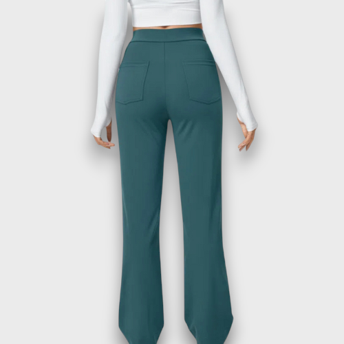 Pantalon taille haute à boutons (femme)