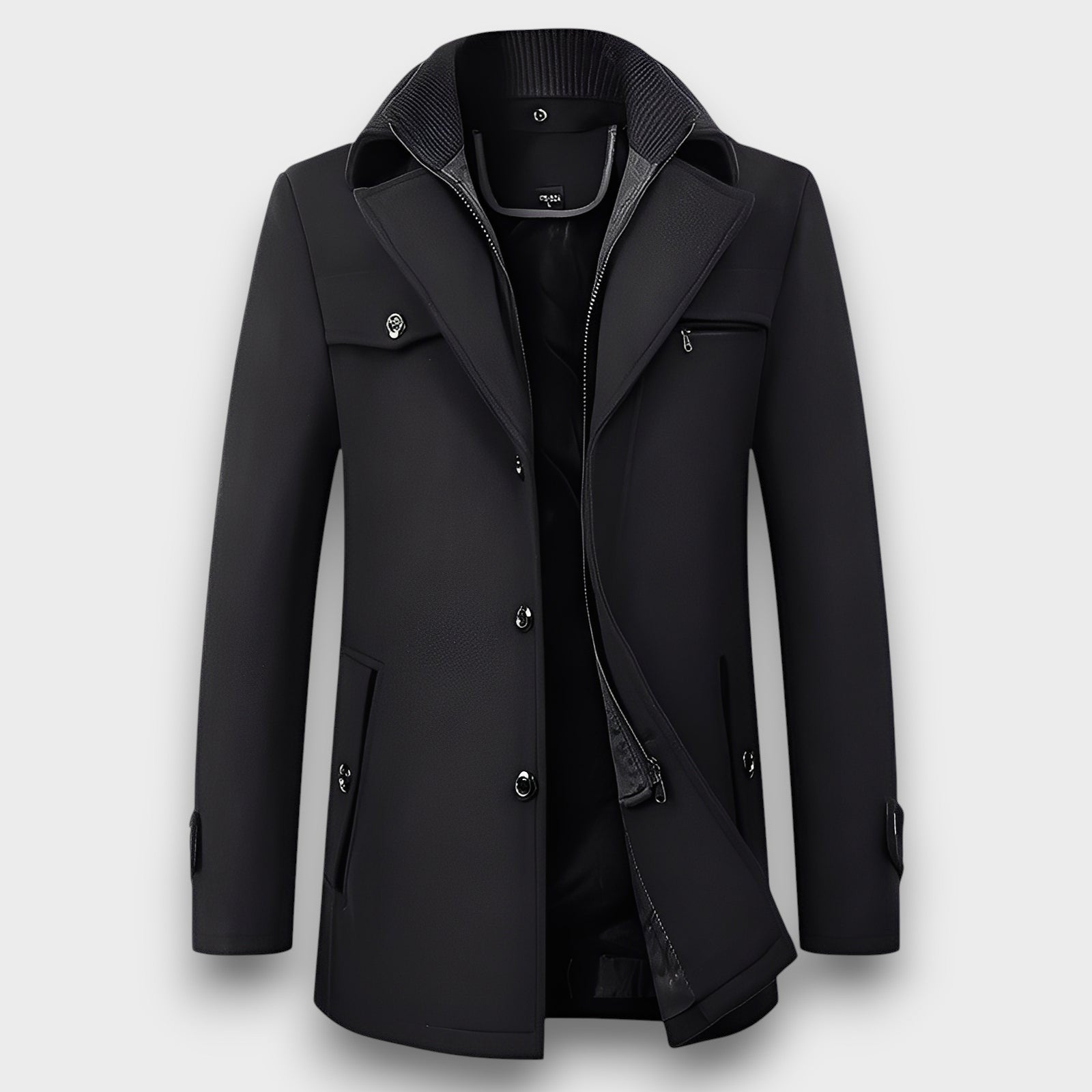 Manteau court classique à col revers (homme)