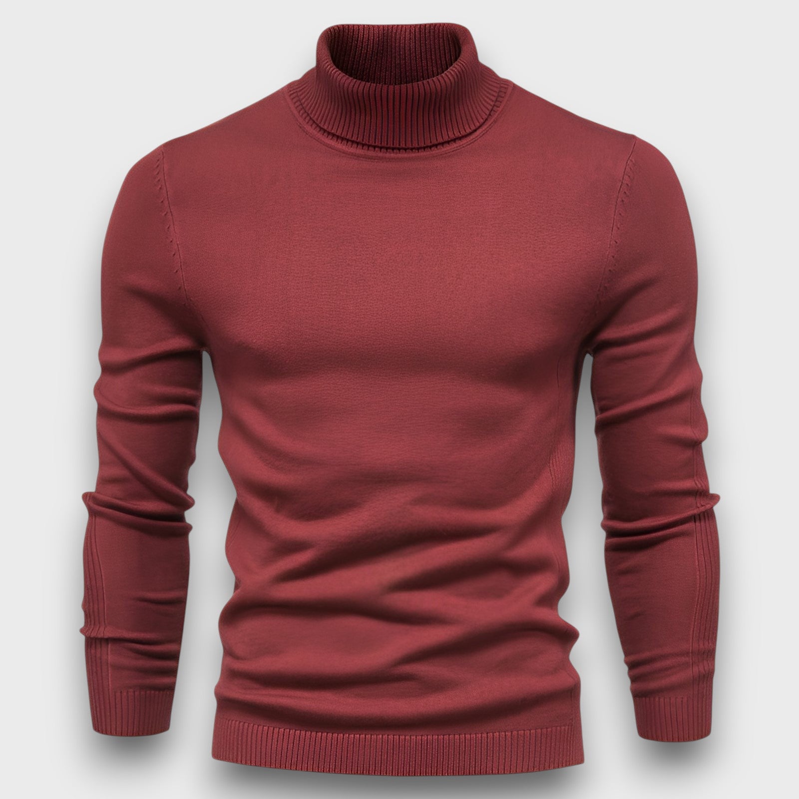 Pull à col roulé en maille fine élégant (homme)