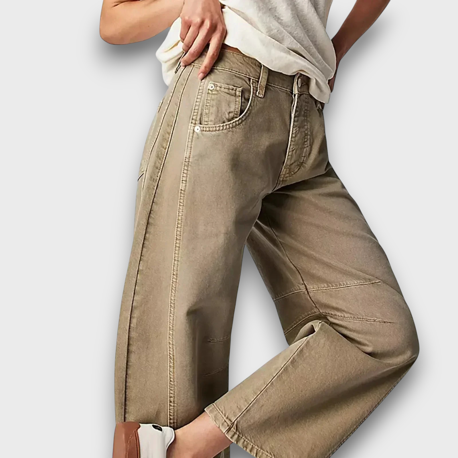 Jean large taille haute (femme)