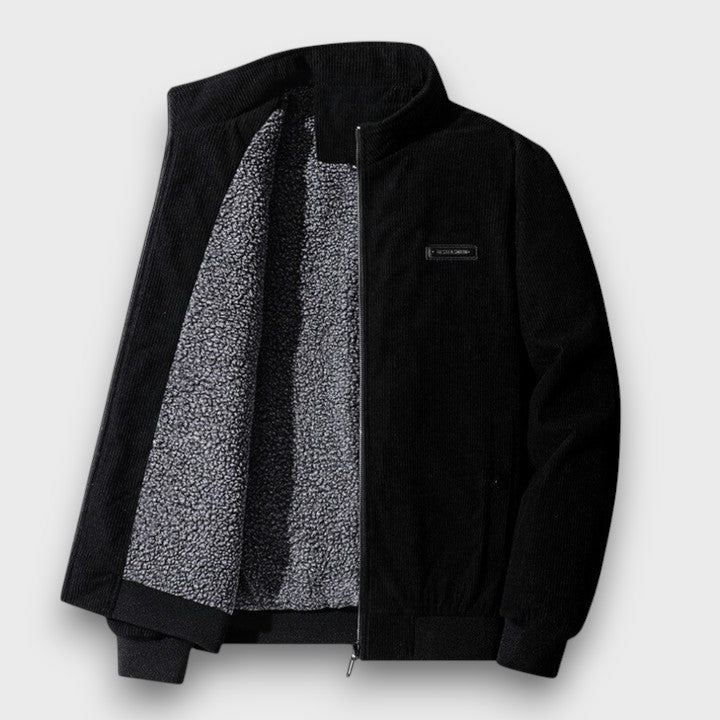 Veste en velours côtelé zippée à col montant (homme)