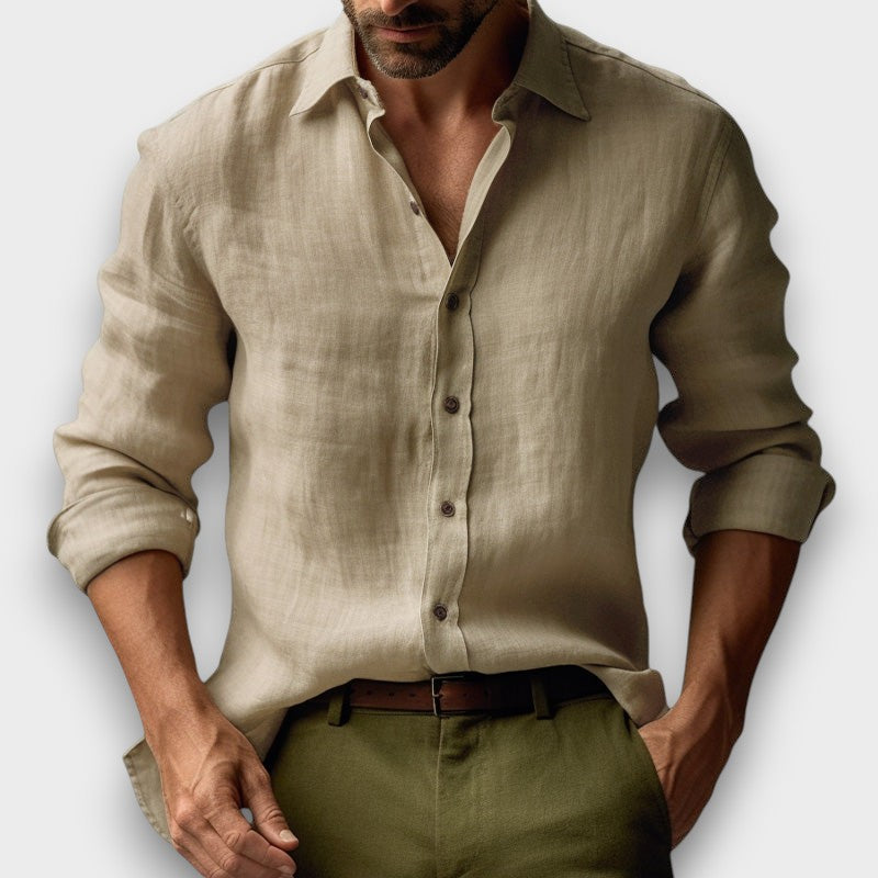 Chemise lin manches longues classique (homme)
