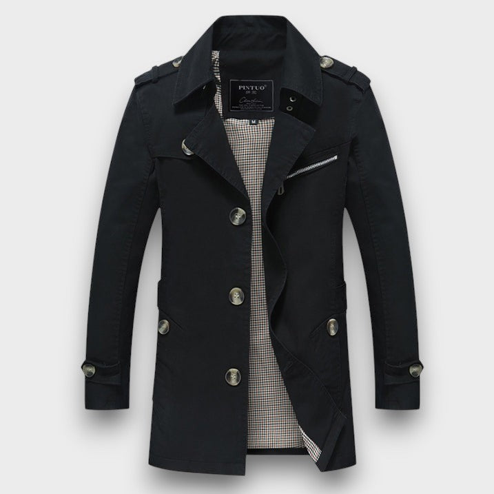 Trench classique manches longues à boutons (homme)