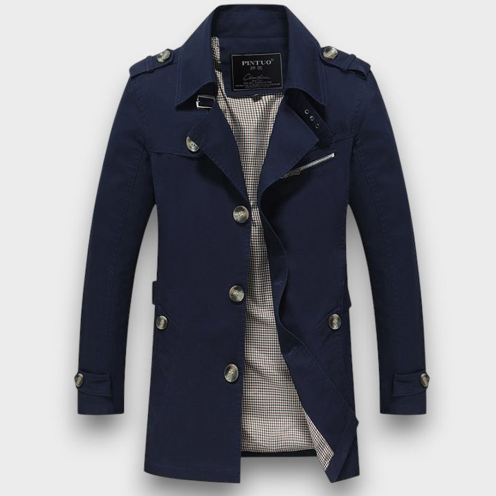 Trench classique manches longues à boutons (homme)