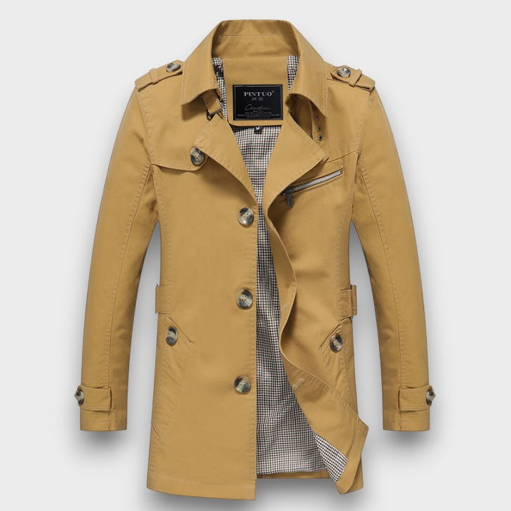 Trench classique manches longues à boutons (homme)