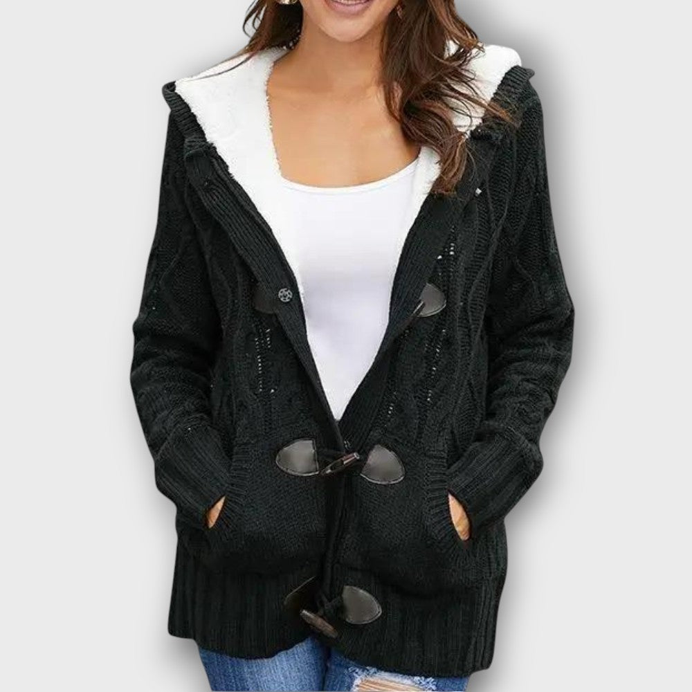 Gilet à capuche avec boutons toggle (femme)