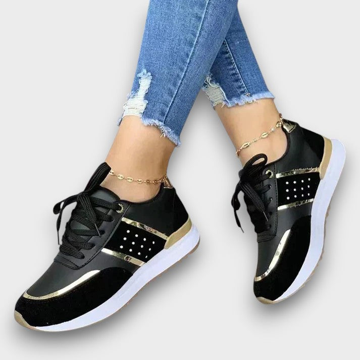 Baskets élégantes avec détails métallisés (femme)