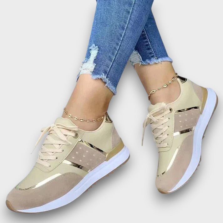 Baskets élégantes avec détails métallisés (femme)