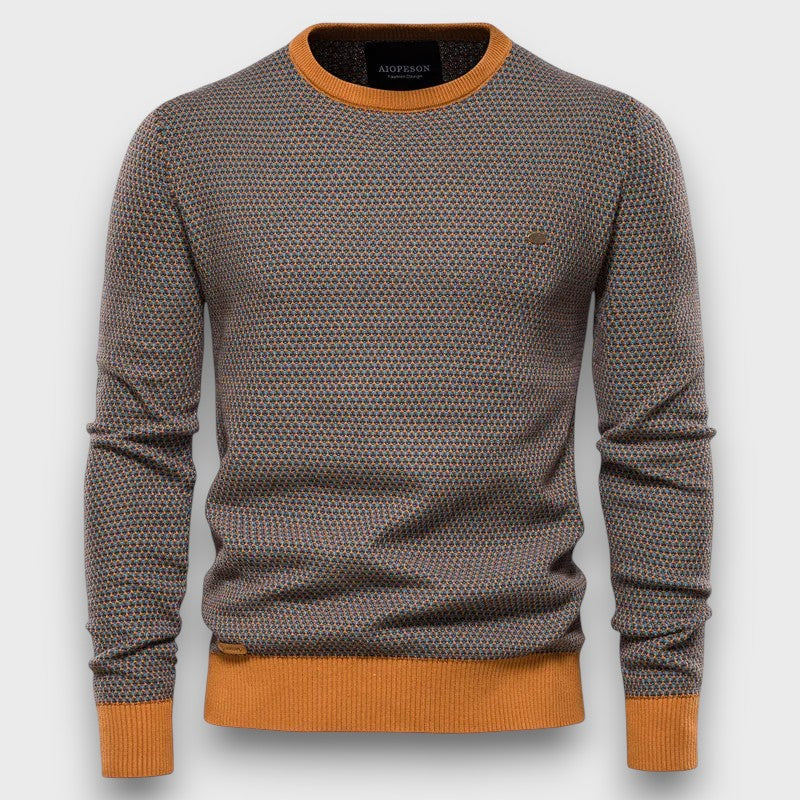 Pull en tricot à col rond à motif (homme)