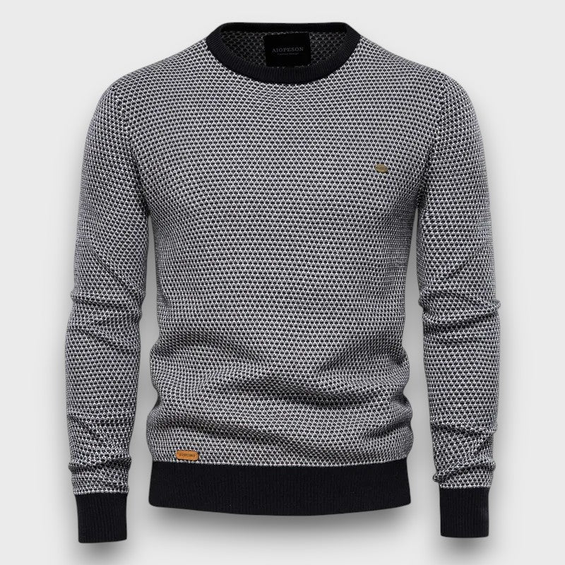 Pull en tricot à col rond à motif (homme)
