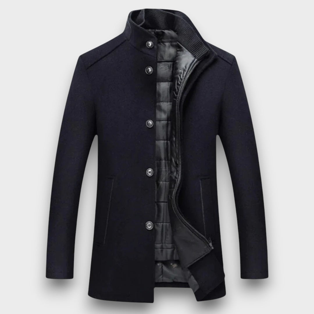 Manteau en laine à col montant (homme)