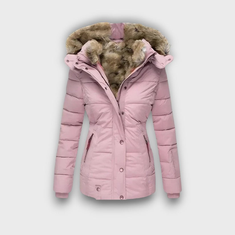 Veste d’hiver femme doublée en fausse fourrure