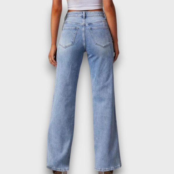 Jean droit à taille haute (femme)